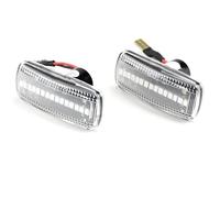 NYSQOJFNF Luces Giro Indicadoras Luz LED de posición lateral dinámica ahumada, lámpara intermitente señal giro ámbar 1981-1991 para chevy C10 C20 C30 GMC Intermitente Retrovisor(Crystal)