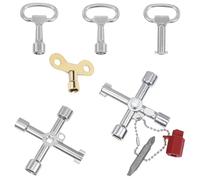 NYTGAH Juego de llaves universales de 6 piezas con llave triangular, llaves desechables y cuadradas para grifos, radiadores, contadores de electricidad, llaves de armario, llaves cuadradas