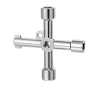 NYTGAH Llave cuadrada de 4 vías, llave triangular para postes de cierre, llave cruzada multifuncional, llave de armario, para medidor de agua eléctrica, caja de armario, llave abierta