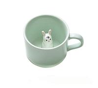 NYTGHYT Tazas de cerámica para café, leche y té, taza matutina de animales 3D, el mejor regalo para bebidas matutinas y bodas, cumpleaños, día del padre sin cuchara ni plato (oveja) (conejo)