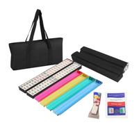 Nyutcwe American Mahjong Set con 166 PCS reconocibles White American Mahjong Tiles con Bolsas Suaves y Accesorios de Entretenimiento para Fiestas con 4 bastidores con empujadores
