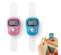 NYVOR Mini Contadores Electrónicos de Dedos (Azul+Rosa) | Contadores de Conteo de Plástico, Ligero Portátil Se Puede Restablecer Medidor de Rango de Punto para Cuenta Evento Deportivo
