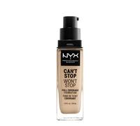 NYX Professional Makeup Base de maquillaje Can't Stop Won't Stop Full Coverage Foundation, Larga duración, Waterproof, Fórmula vegana, Acabado mate, Tono: Nude