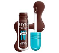 NYX Professional Make Up Lip IV Brillo de Labios, Mocha Me Wet | Color y Brillo Efecto Húmedo, Hasta 12H de Hidratación, Con Vitamina B12 y Magnesio, Lip IV Hydrating Gloss Stain