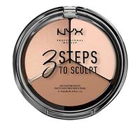 NYX Professional Makeup 3 Steps to Sculpt Contouring & Iluminador, Fair | Esculpido Facial en 3 Pasos en 1 Sola Paleta, Tres Tonalidades y Acabados, Texturas Ligeras y Cremosas, 3 Steps to Sculpt