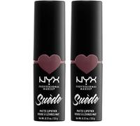 Nyx Professional Makeup Barra De Labios Mate De Larga Duración Y Cobertura Total Suede Matte Lipstick Tono 14 Lavender & Lace Color Gris Oscuro (Paquete de 2)