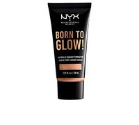 NYX Professional Makeup Base de Maquillaje Born to Glow Radiant Foundation, Acabado Radiante, Cobertura Media Modulable, Fórmula Vegana, Tono: Natural