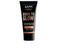 NYX Professional Makeup Base de Maquillaje Born to Glow Radiant Foundation, Acabado Radiante, Cobertura Media Modulable, Fórmula Vegana, Tono: Classic Tan