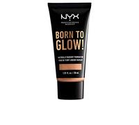 NYX Professional Makeup Base de Maquillaje Born to Glow Radiant Foundation, Acabado Radiante, Cobertura Media Modulable, Fórmula Vegana, Tono: Medium Olive
