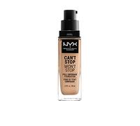 NYX Professional Makeup Base de maquillaje Can't Stop Won't Stop Full Coverage Foundation, Larga duración, Waterproof, Fórmula vegana, Acabado mate, Tono: True Beige