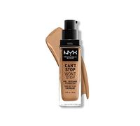NYX Professional Makeup Base de maquillaje Can't Stop Won't Stop Full Coverage Foundation, Larga duración, Waterproof, Fórmula vegana, Acabado mate, Tono: Camel
