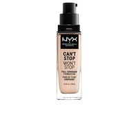 NYX Professional Makeup Base de maquillaje Can't Stop Won't Stop Full Coverage Foundation, Larga duración, Waterproof, Fórmula vegana, Acabado mate, Tono: Light Porcelain