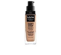 NYX Professional Makeup Base de maquillaje Can't Stop Won't Stop Full Coverage Foundation, Larga duración, Waterproof, Fórmula vegana, Acabado mate, Tono: Medium Buff