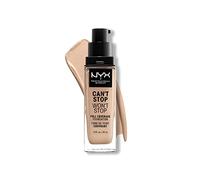 NYX Professional Makeup Base de maquillaje Can't Stop Won't Stop Full Coverage Foundation, Larga duración, Waterproof, Fórmula vegana, Acabado mate, Tono: Light Ivory