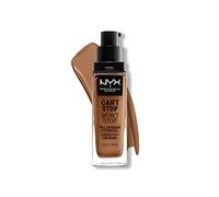 NYX Professional Makeup Base de maquillaje Can't Stop Won't Stop Full Coverage Foundation, Larga duración, Waterproof, Fórmula vegana, Acabado mate, Tono: Warm Caramel