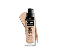 NYX Professional Makeup Base de maquillaje Can't Stop Won't Stop Full Coverage Foundation, Larga duración, Waterproof, Fórmula vegana, Acabado mate, Tono: Vanilla