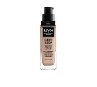 NYX Professional Makeup Base de maquillaje Can't Stop Won't Stop Full Coverage Foundation, Larga duración, Waterproof, Fórmula vegana, Acabado mate, Tono: Porcelain