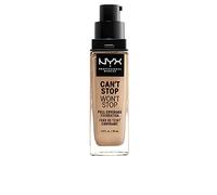 NYX Professional Makeup Base de maquillaje Can't Stop Won't Stop Full Coverage Foundation, Larga duración, Waterproof, Fórmula vegana, Acabado mate, Tono: Buff