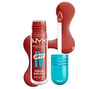 NYX Professional Makeup Brillo de Labios Hidratante, Color y Brillo Efecto Húmedo, Hasta 12H de Hidratación, Con Vitamina B12 y Magnesio, Lip IV Hydrating Gloss Stain, Tono: Burst That Tang!