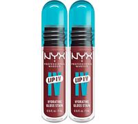 NYX Professional Makeup Brillo de Labios Hidratante, Color y Brillo Efecto Húmedo, Hasta 12H de Hidratación, Con Vitamina B12 y Magnesio, Lip IV Hydrating Gloss Stain, Tono: Drippin' In Rose