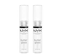 NYX Professional Makeup Butter Gloss Pack Duo Brillo de Labios, Clear | Labios Suaves y Flexibles, Textura Cremosa, Cobertura Modulable, Aplicación Fundente, Sensación No Pegajosa, Butter Gloss
