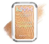NYX Professional Makeup Buttermelt Highlighter, Iluminador en Polvo, Fórmula Resistente a Transferencias con Manteca de Mango, Karité y Almendra para un Glow Radiante, 12 Horas, Bright y Butta
