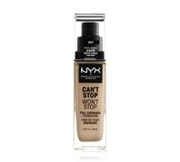 NYX Professional Makeup Base de maquillaje Can't Stop Won't Stop Full Coverage Foundation, Larga duración, Waterproof, Fórmula vegana, Acabado mate, Tono: Buff