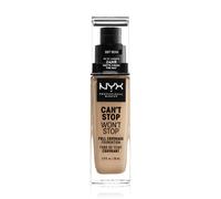 NYX Professional Makeup Base de maquillaje Can't Stop Won't Stop Full Coverage Foundation, Larga duración, Waterproof, Fórmula vegana, Acabado mate, Tono: Soft Beige