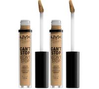 NYX Professional Makeup Corrector no Comedogénico, Waterproof y de Larga Duración Can'T Stop Won'T Stop 24H Tono 11 Beige para Pieles Medio Subtono Cálido (Paquete de 2)