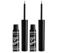 NYX Professional Makeup Eyeliner Líquido Epic Wear Semi-Permanente, Larga Duración, A Prueba de Agua, Perfecto para Ojos, Rostro y Cuerpo, Acabado Mate, Color: Sapphire (Paquete de 2)