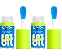 NYX Professional Makeup, Fat Oil Lip Drip, Aceite Labial Hidratante 12H, con Escualano, Frambuesa y Zarzamora. Brillo Gloss No Pegajoso, Fórmula Vegana, Strawberry Slush (Paquete de 2)