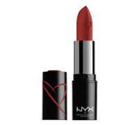 NYX Professional Makeup grito lpiz labial de satn fuerte infundido con manteca de karit - caliente aqu (rojo quemado)