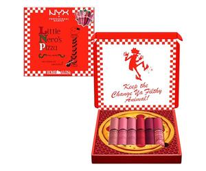 NYX Professional Makeup Home Alone Butter Gloss Pizza Vault, Pink and Red