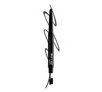 NYX Professional Makeup, Lápiz de Cejas Fill & Fluff, Textura cremosa, Punta precisa, Brocha para difuminar, Brunette