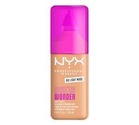 NYX Professional Makeup Make 'Em Wonder, Base de Maquillaje Mate, Resiste hasta 24H, Unifica e Hidrata la Piel, Infusionada con Vitamina C y Ácido Hialurónico, Fórmula Vegana, Tono: Light Nude