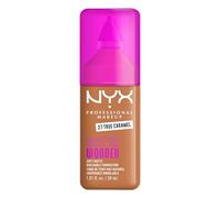 NYX Professional Makeup Make 'EM Wonder Foundation, 27 True Caramel, 30ml | Enriqucido con Estracto de Semillas de Guaraná y Ácido Hialurónico, Acabado Mate Natural, 24H de Duración, Make'Em Wonder