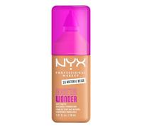 NYX Professional Makeup Make 'EM Wonder Foundation, Natural Beige, 30ml | Enriqucido con Estracto de Semillas de Guaraná y Ácido Hialurónico, Acabado Mate Natural, 24H de Duración, Make'Em Wonder