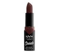 NYX Professional Makeup NYX Professional Makeup Barra de Labios Mate de Larga duración y Cobertura Total Suede Matte Lipstick Tono 7 Cold Brew Color Marrón Oscuro, Mujer, Talla única