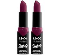 NYX Professional Makeup NYX Professional Makeup Barra de Labios Mate de Larga duración y Cobertura Total Suede Matte Lipstick Tono 10 Girl, Bye Color Morado, Mujer, Talla única (Paquete de 2)