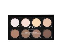NYX Professional Makeup Paleta de contouring Highlight & Contour Pro Palette, Kit de contouring en polvo, 8 tonos de acabado mate y brillante