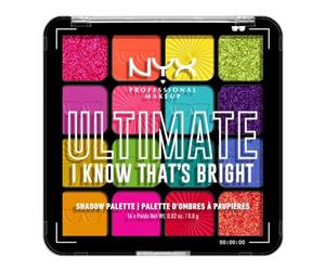 NYX Professional Makeup Paleta de Sombras de Ojos Ultimate Shadow Palette, 16 sombras ultra-pigmentada, Larga duración, Fórmula Vegana, I Know That'S Bright