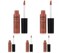 NYX Professional Makeup Pintalabios Soft Matte Lip Cream, Acabado cremoso mate, Color ultrapigmentado, Larga duración, Fórmula vegana, Tono: Abu Dhabi (Paquete de 5)