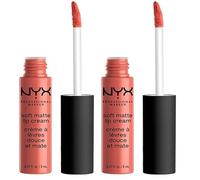 NYX Professional Makeup Pintalabios Soft Matte Lip Cream, Acabado cremoso mate, Color ultrapigmentado, Larga duración, Fórmula vegana, Tono: Cannes (Paquete de 2)