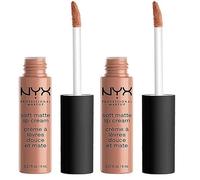 NYX Professional Makeup Pintalabios Soft Matte Lip Cream, Acabado cremoso mate, Color ultrapigmentado, Larga duración, Fórmula vegana, Tono: London (Paquete de 2)
