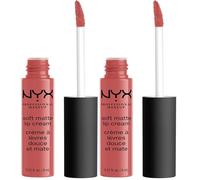 NYX Professional Makeup Pintalabios Soft Matte Lip Cream, Acabado cremoso mate, Color ultrapigmentado, Larga duración, Fórmula vegana, Tono: Zurich (Paquete de 2)