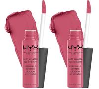 NYX Professional Makeup Pintalabios Soft Matte Lip Cream, Acabado cremoso mate, Color ultrapigmentado, Larga duración, Fórmula vegana, Tono: Milan (Paquete de 2)