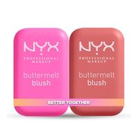 NYX PROFESSIONAL MAKEUP Rubor en polvo Buttermelt, resistente a la decoloración y a la transferencia, hasta 12 horas de uso, fórmula vegana, Pack, My Butta Half + Feeling Butta