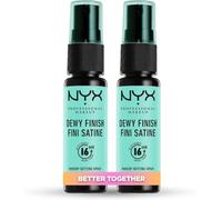 NYX Professional Makeup Spray fijador Makeup Setting Spray, Larga duración, Ligero, Fórmula vegana, Acabado Dewy (hidratado), Pack doble, 60 ml