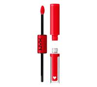 NYX Professional Makeup Shine Loud, Pintalabios permanente con Brillo, Larga duración 16H, 17 Rebel In Red