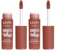 NYX Professional Makeup Smooth Whip Matte Lip Cream, Labial Líquido Cremoso, con Manteca de Karité y Cacao, Acabado Mate, Tono Teddy Fluff (Paquete de 2)